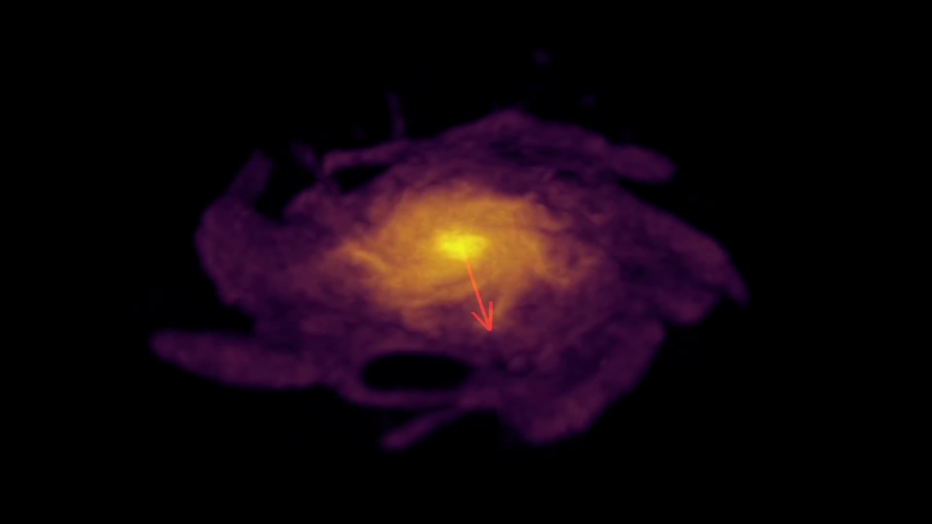 3D rendering of a cosmological simulation