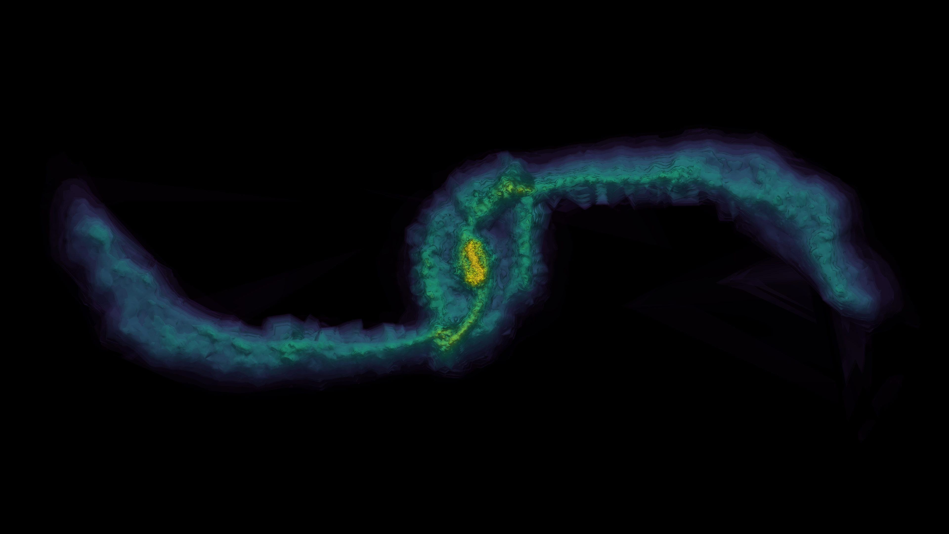 Density contours of a merger simulation